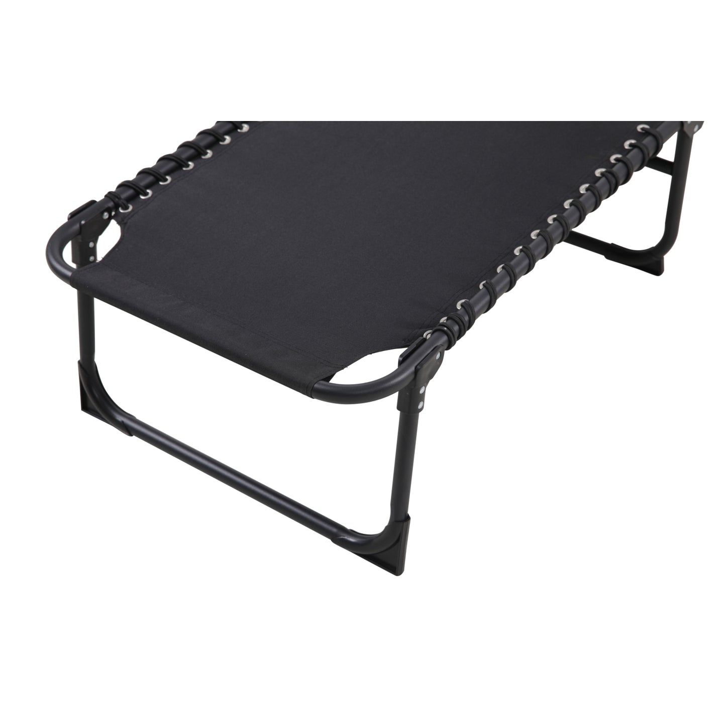 Moss  chaise longue pliante textilène appuie-tête / structure en acier noir