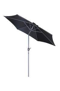 Moss  parasol noir 9', poteau en aluminium, housse incluse