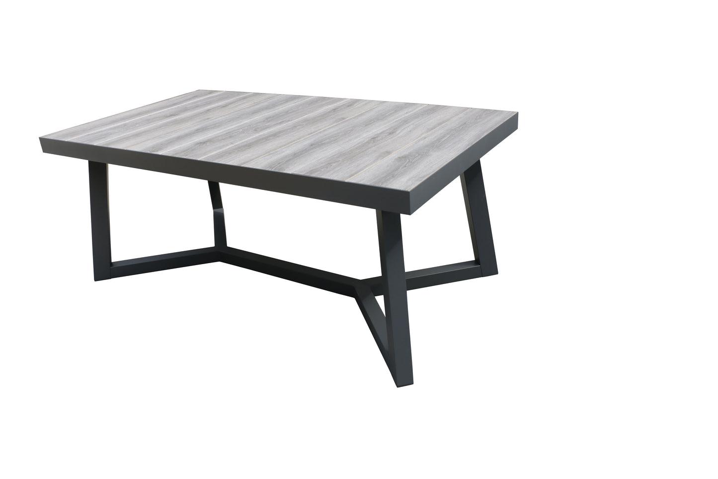 Moss  table  en aluminium couleur  charbon  71" x 36" x h 29,5"