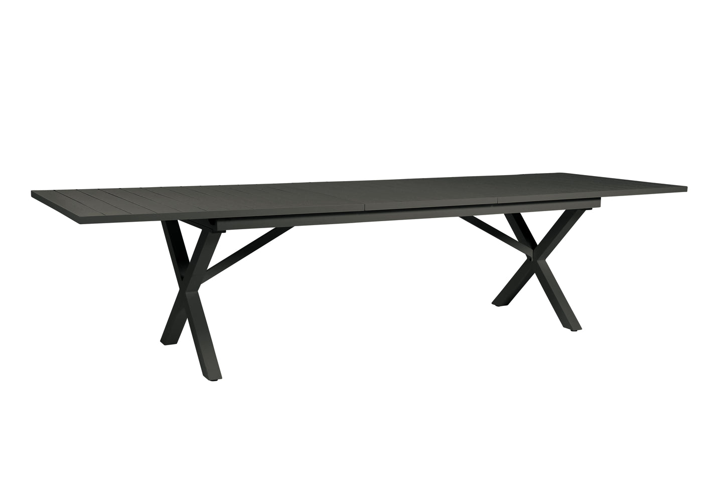 Moss Moss-0823 - table extensible aluminium noir + pattes croisées