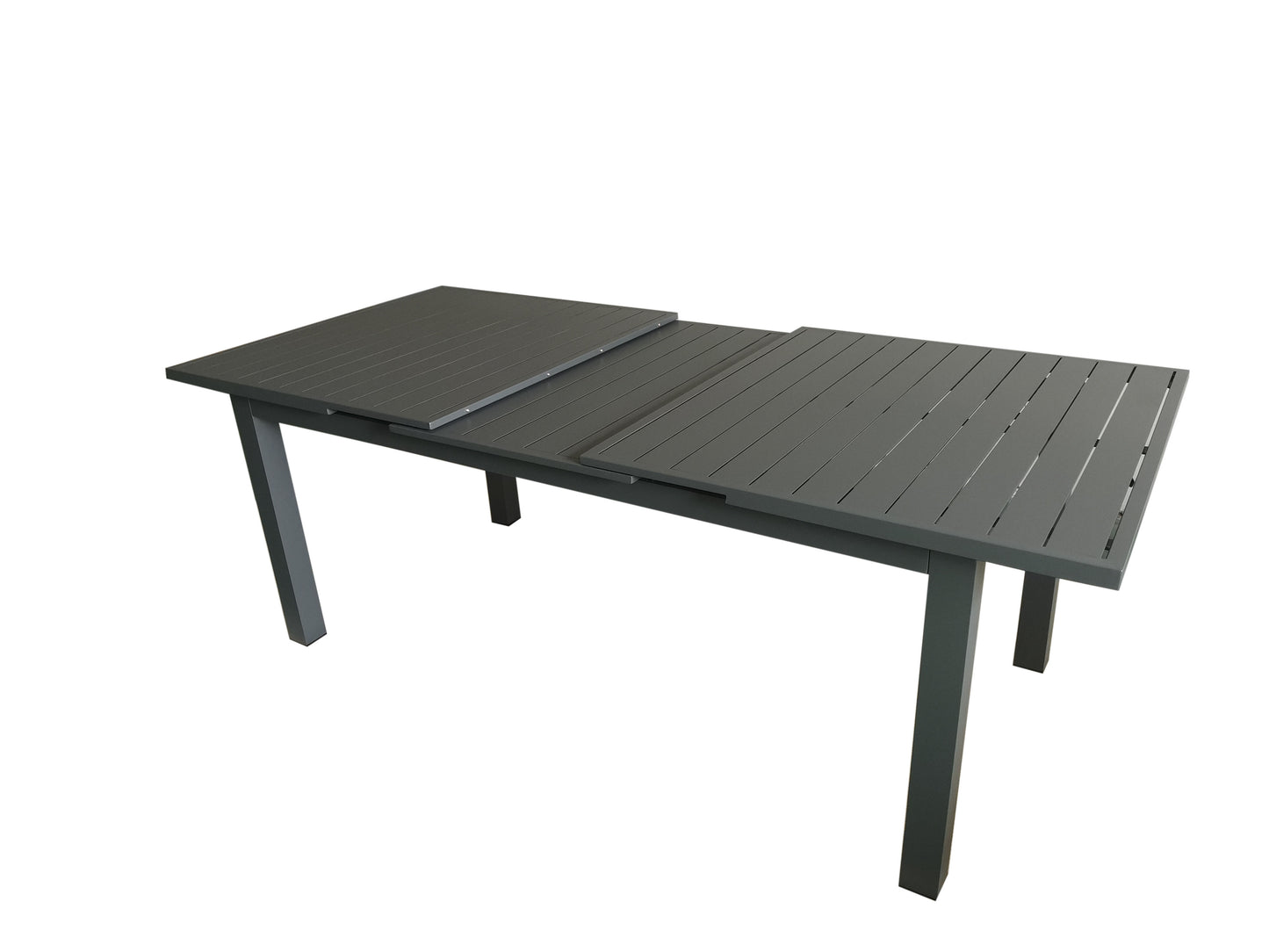 Moss - table extensible en aluminium , surface en verre trempé 71 x 39" x H 29,1"